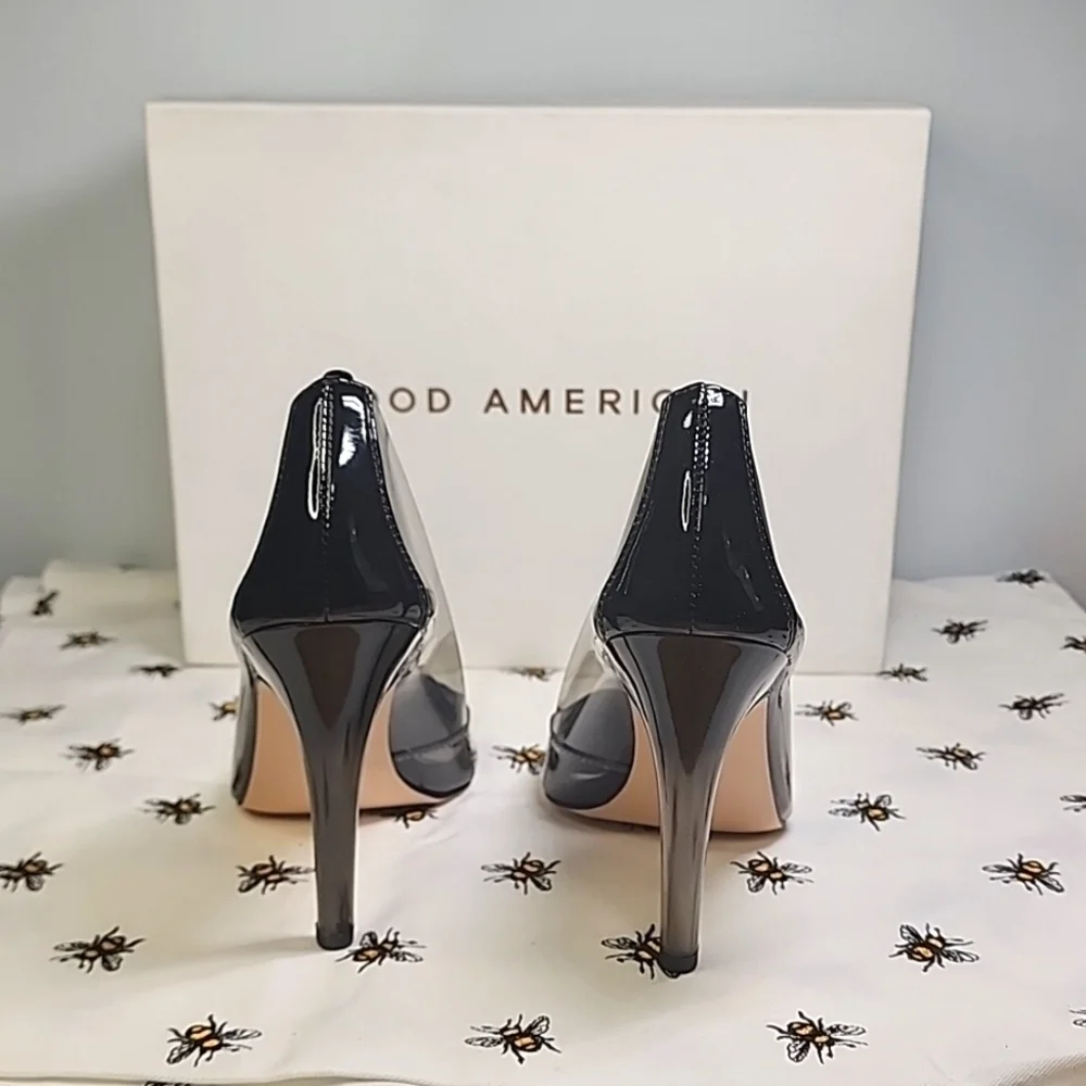 Good American Cinder-f*cking-rella Black Light Smoke Pumps